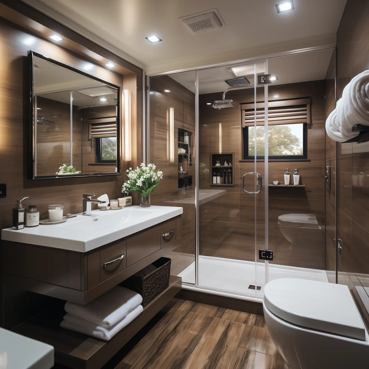 Cancel de baño en cristal templado con puerta abatible